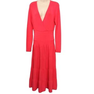 🔵BOGO FREE🔵 Anrabess Pink Ribbed Long Sleeve Sweater Dress NWT Sz XL